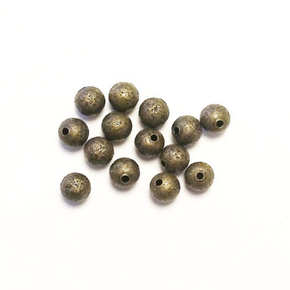 Strasspärlor runda, 8 mm, Antik bronze, 10 st