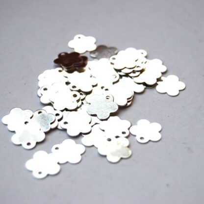Stämpeltags blomma, 10 mm, Silver plated, 50 st - Bild 2