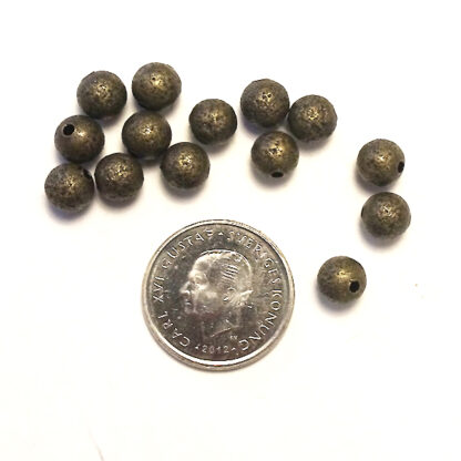 Strasspärlor runda, 8 mm, Antik bronze, 10 st - Bild 3
