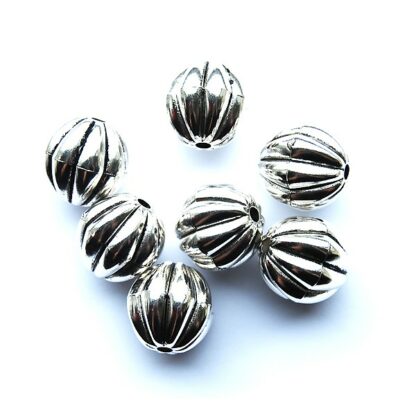 Akrylpärlor stora pumpor, 22 x 21.5 mm, Antik silver, 3 st