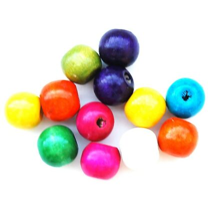 Träpärlor, 13 mm, Blandade, 10 st