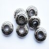Akrylpärlor donut, 25 x 9 mm, Antik silver, 3 st