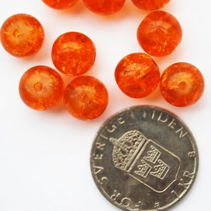 Runda krackelerade, 10 mm, Orange, 10 st - Bild 2