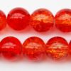 Runda krackelerade, 10 mm, Röd & Orange, 10 st