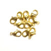 Smyckeslås, 15 mm, Guld plated, 10 st