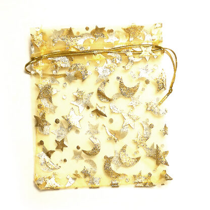 Organzapåse, 10 x 12 cm, Guld & Guld, 1 st