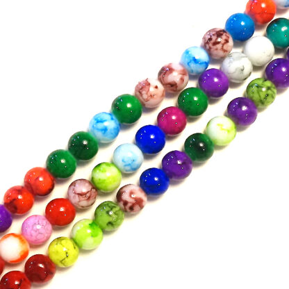 Färgade pärlor, 8 mm, Blandade, ca 55 st