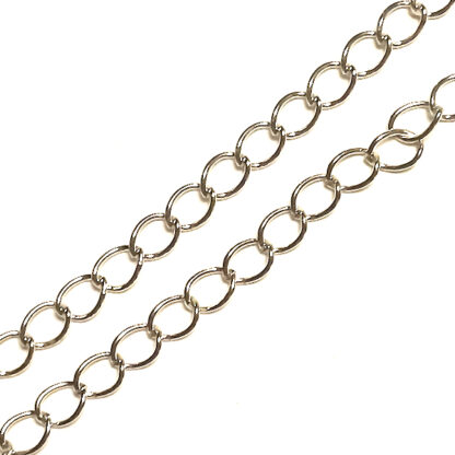Kedja twistad, 8 x 6 mm, Silver plated, 1 m