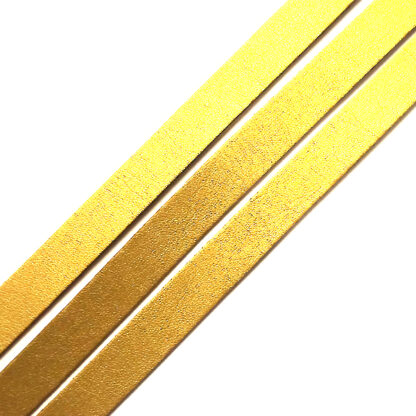 Läderimitation, 15 x 1.5 mm, Guld, 25 cm