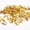 Smyckeslås, 12 mm, Guld plated, 25 st