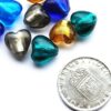 Handgjorda glas hjärtan, 12 mm, Blandade, 10 st - Bild 3