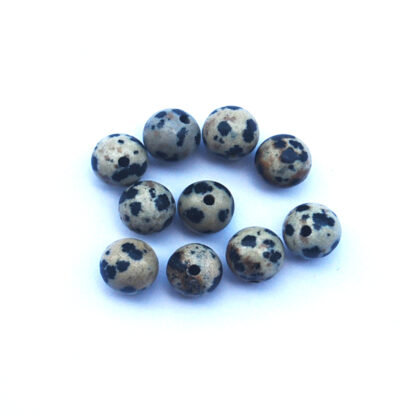 Halvädels runda, 8 mm, Dalmation Jasper, 10 st