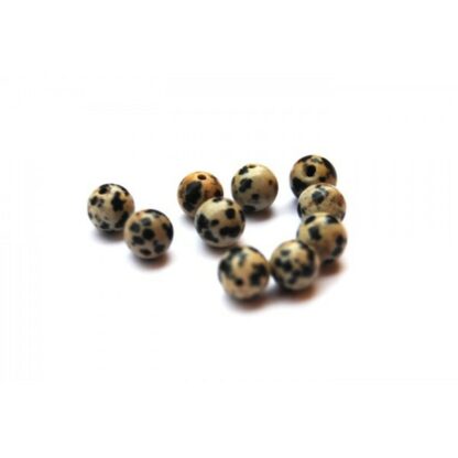 Halvädels runda, 8 mm, Dalmation Jasper, 10 st - Bild 3