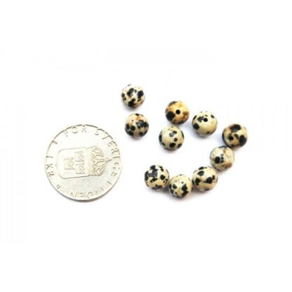 Halvädels runda, 8 mm, Dalmation Jasper, 10 st - Bild 2