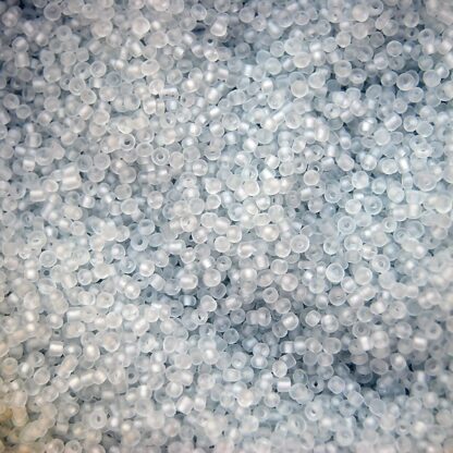 Små glaspärlor, 2 mm, Vit frostad, ca 1000 st