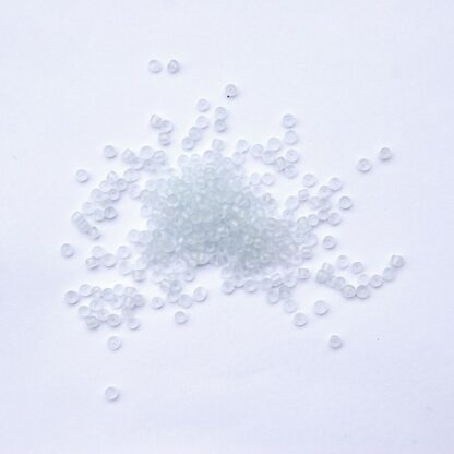 Små glaspärlor, 2 mm, Vit frostad, ca 1000 st - Bild 2