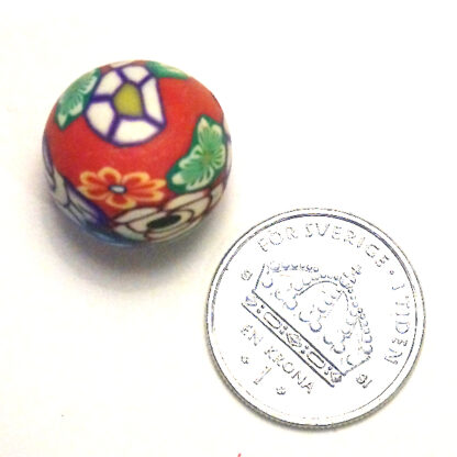Fimo mönstrad, 20 mm, Blandad, 1 st - Bild 2