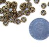 Mellandel mellan blomma, 6.5 x 1.5 mm, Antik guld, 25 st - Bild 2