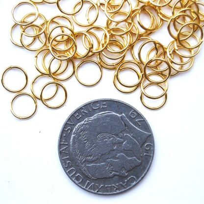 Bindring, 7 mm, Guld plated, ca 100 st - Bild 2