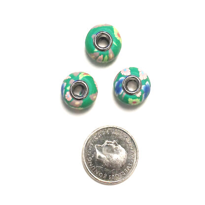 Fimoberlock, 15 mm, Mönstrad, 1 st - Bild 3