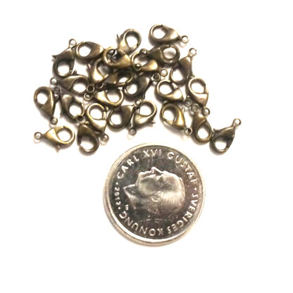 Smyckeslås, 10 mm, Antik bronze, 25 st - Bild 3