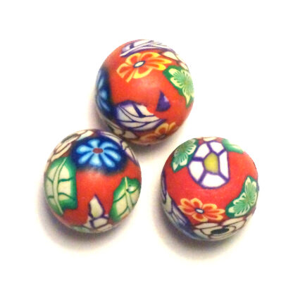 Fimo mönstrad, 20 mm, Blandad, 1 st - Bild 3