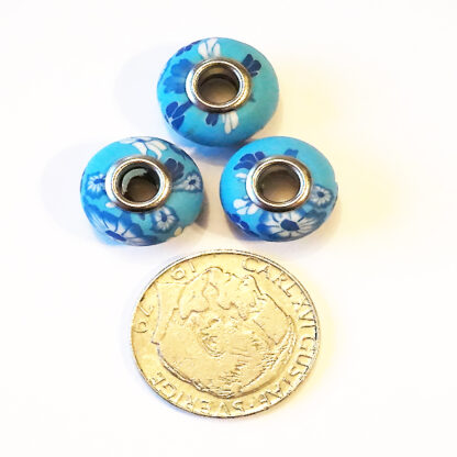 Fimoberlock, 15 mm, Mönstrad, 1 st - Bild 3