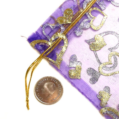 Organzapåse, 10 x 12 cm, Lila & Guld, 1 st - Bild 3