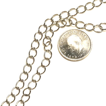 Kedja twistad, 8 x 6 mm, Silver plated, 1 m - Bild 2