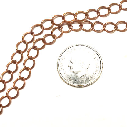 Kedja twistad, 8 x 6 mm, Kopparröd, 1 m - Bild 3