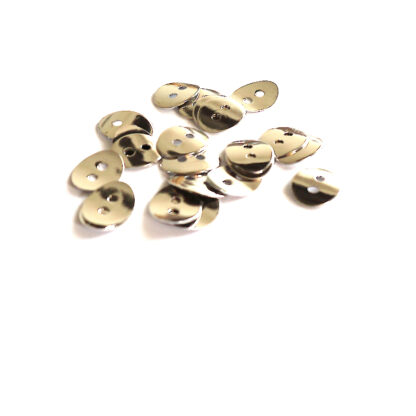 Metallknappar, 2 hål, 14 x 10 mm, Silver plated, 5 st - Bild 3