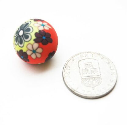 Fimo mönstrad, 20 mm, Blandad, 1 st - Bild 2