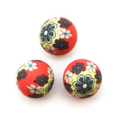 Fimo mönstrad, 20 mm, Blandad, 1 st - Bild 3