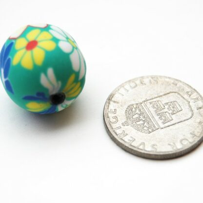 Fimo mönstrad, 20 mm, Blandad, 1 st - Bild 2
