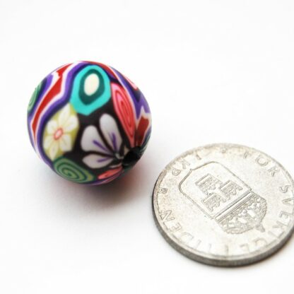 Fimo mönstrad, 20 mm, Blandad, 1 st - Bild 2