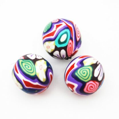 Fimo mönstrad, 20 mm, Blandad, 1 st - Bild 3