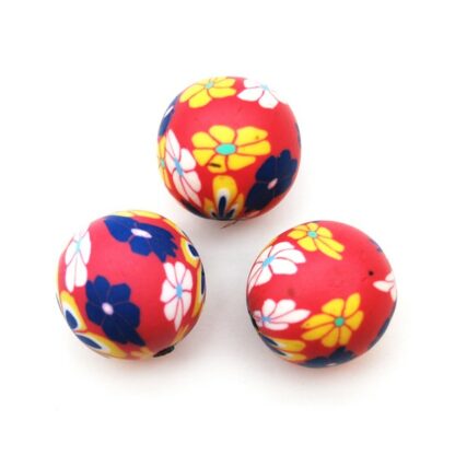 Fimo mönstrad, 20 mm, Blandad, 1 st - Bild 3