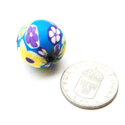 Fimo mönstrad, 20 mm, Blandad, 1 st - Bild 2