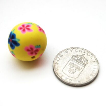 Fimo mönstrad, 20 mm, Blandad, 1 st - Bild 2