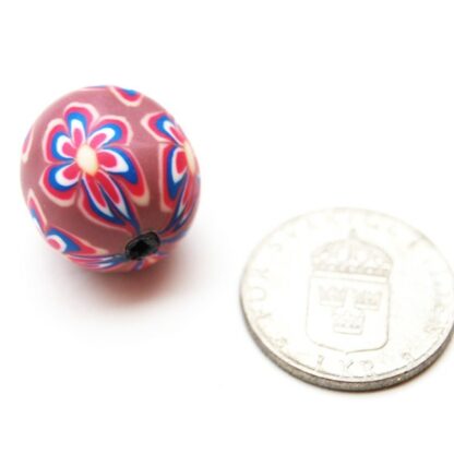 Fimo mönstrad, 20 mm, Blandad, 1 st - Bild 2