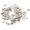 Pärlkåpor blommor, 6 mm, Silver plated, 50 st