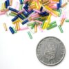Små glaspärlor rör, 6 x 2 mm, Blandade, ca 1000 st - Bild 3