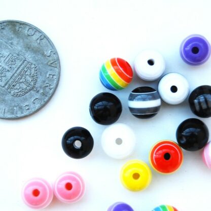 Resinpärlor, 8 mm, Blandade, 25 st - Bild 2