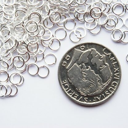 Bindring, 5 mm, Silver plated, ca 100 st - Bild 2