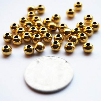 Mellandelar rund, 6 x 4.5 mm, Antik guld, 25 st - Bild 2